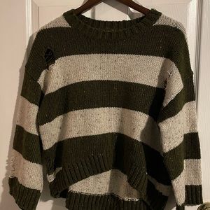 BP wide striped, distressed slouchy sweater size small.